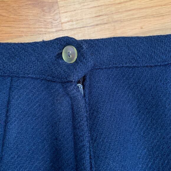 Vintage 60s 70s handmade women's navy blue high waisted wool mini skirt SZ XS - Picture 7 of 7
